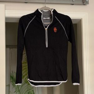 USC Peter Millar Black and White Quarter-Zip Sweatshirt